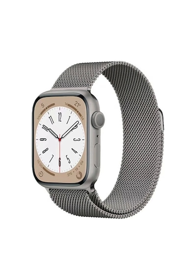 Apple Uyumlu  Watch 7 8 42 44 45mm Redclick Krd-98 Metal Hasır İnce Kordon