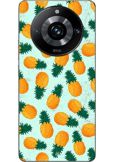 Realme 11 Pro Uyumlu Ananaslar Baskılı Silikon Kılıf Renkli