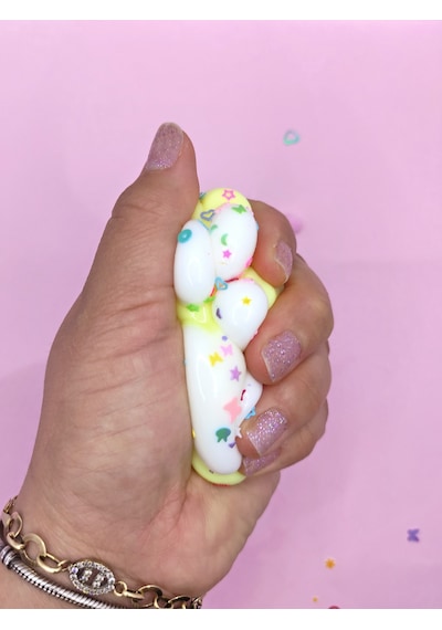 Pati Taba Squishy Kedi Pati Sıkma 7 Cm Pullu Pati Sukuşi - Sarı