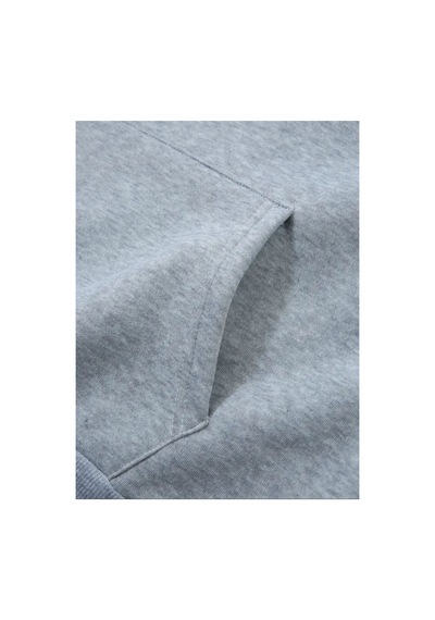 Medinenur Fermuar Desenli Kedili Kapüşonlu Oversize Sweatshirt Gri