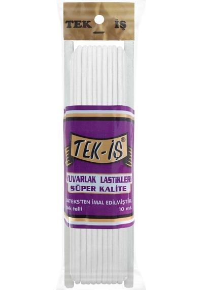 Abarta Tek-iş 40 Telli Yuvarlak Lastik & Paça Lastiği -10mt Beyaz