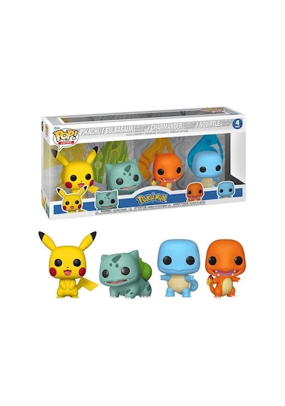 Funko Pop Pokemon: Starters 4-pack Pikachu, Bulbasaur, Charmander & Squirtle