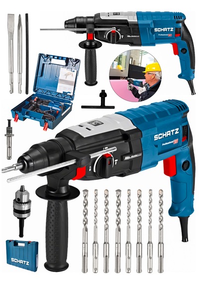Schatz Profesyonel 850w Metal Şanzıman 2-28mm Kırıcı Delici Hilti Elektrikli Darbeli Matkap + 10 Uç