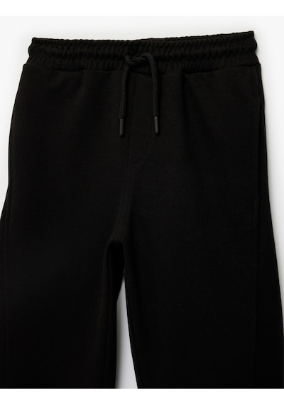 Koton Beli Lastikli Basic Jogger Eşofman Altı Siyah 6skb40098tk Siyah