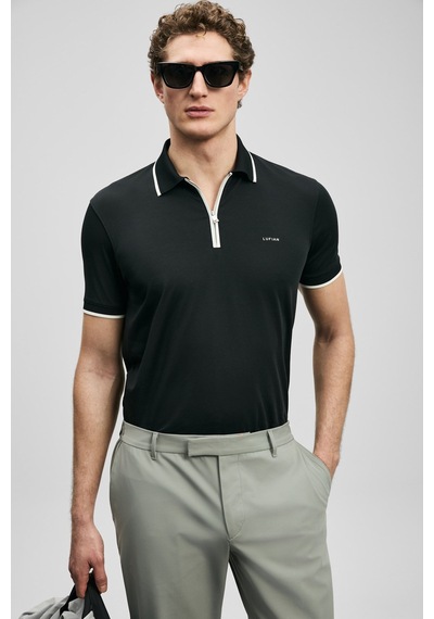 Lufian Chase Erkek Polo Yaka T-shirt 111040236 Siyah