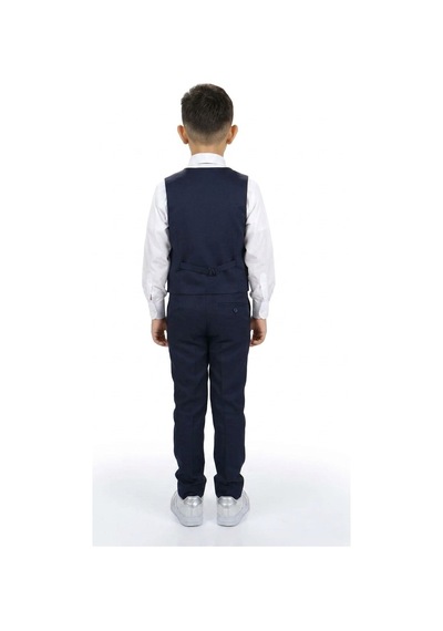 Mnk Baby & Kids Erkek Çocuk 6 Düğme Yelekli Özel Gün Takım Elbise M00834 Lacivert