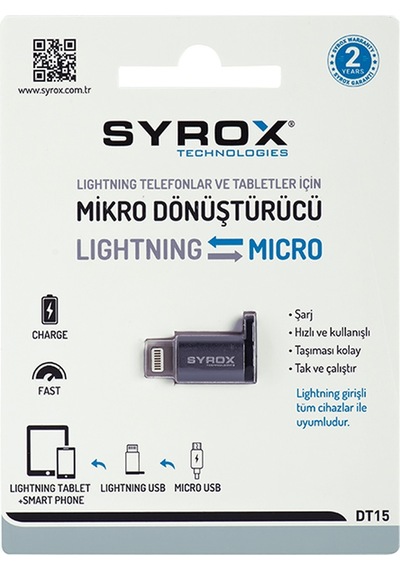 Syrox Dt15 Micro Usb To Lightning Dönüştürücü