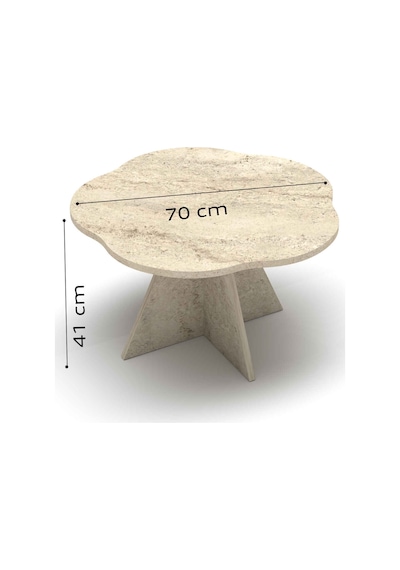Çiçek Orta Sehpa Bej 70 Cm Çok Renkli