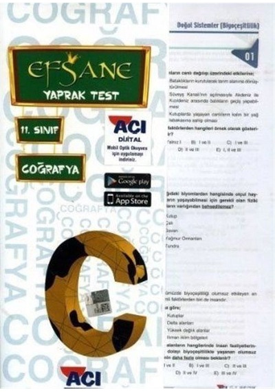11. Sınıf Coğrafya Yaprak Test / Komisyon