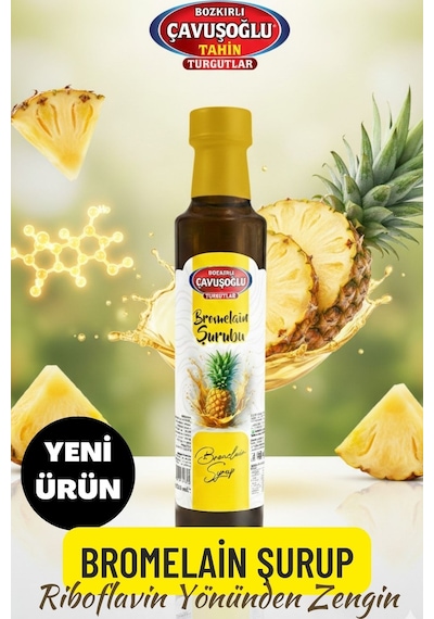 Bromelain Şurubu Şurubu 250 Ml Ananas Ve Riboflavin İçerikli
