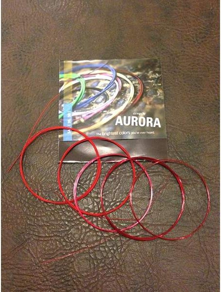 Aurora Kırmızı Usa Profesyonel Uzun Sap Bağlama Teli Set-0.20 No