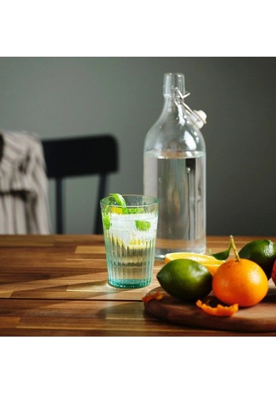 Ikea Vardageen 4'lı Meşrubat Bardağı 310 Ml Şeffaf Açık Lacivert Mavi - Şeffaf