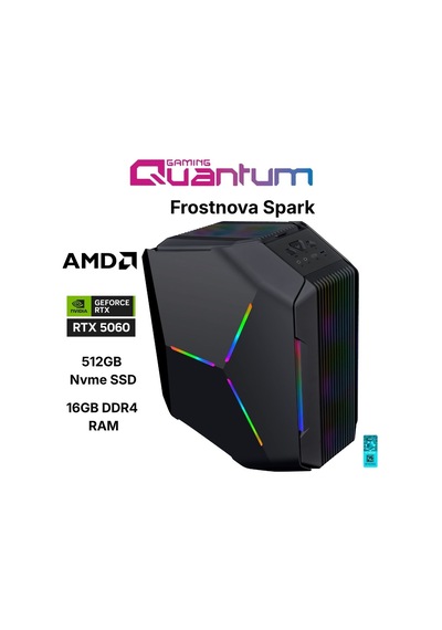 Quantum Gaming Frostnova Spark R7-5700X 16 GB 512 GB SSD 8 GB RTX5060 Free Dos Masaüstü Oyuncu Bilgisayarı