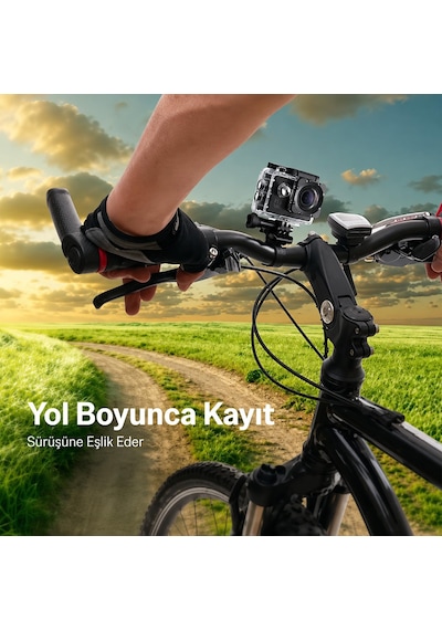 Bix Edge 720p Hd 5mp Su Geçirmez Aksiyon Kamerası Motosiklet Bisiklet Kask Ve Su Altı Kamerası Siyah