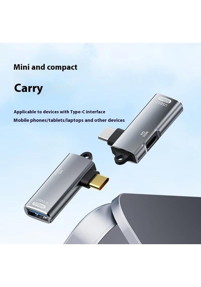Ga29 Type-c Metal Adaptör Usb 3.0 5gbps Veri Aktarımı 100w Pd Şarj İ-phone Android Uyumlu Gümüş