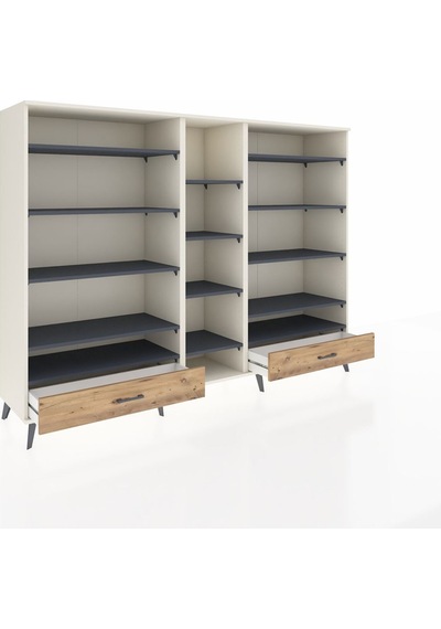 Hyperion Dolap 14 Raflı 2 Çekmeceli 220x44x163 Aytaşı-antrasit/ç Aytaşı-antrasit/çam Hyperion Dolap 14 Raflı 2 Çekmeceli 220x44x163 Aytaşı-antrasit/ç Aytaşı-antrasit/çam