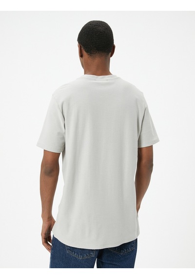 Koton Basic Tişört Slim Fit Bisiklet Yaka Kısa Kollu Gri 4sam10835hk Gri