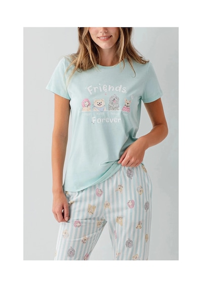 Angbutik Rolypoly Rp3810-s Kadın Kısa Kol Pijama Takımı Nil