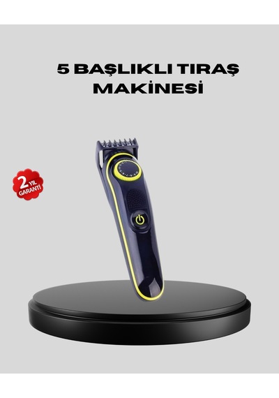 5 Başlıklı Şarjlı Tıraş Makinesi Saç, Sakal, Burun Ve Vücut İçin Çok Fonksiyonlu Bakım Seti - Lisinya 1 - 2 Saat