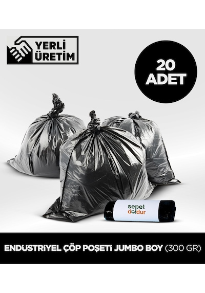 Endüstriyel Çöp Poşeti Jumbo Boy/300 Gr - 20 Adet