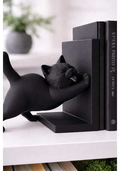 Kedi Tasarımlı Kitap Desteği - 3d Baskı Özel Seri