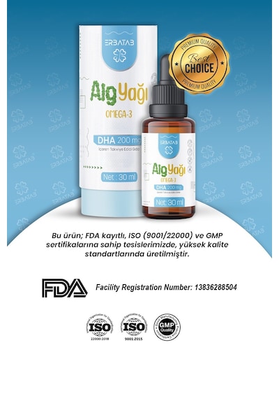 Erbatab Alg Yağı Omega3 30 ML