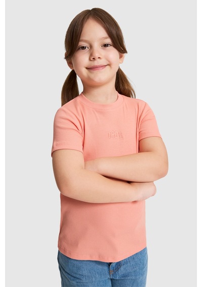 U.S. Polo Assn. Kız Çocuk Mercan Tişört Basic 50325626-vr204 Coral