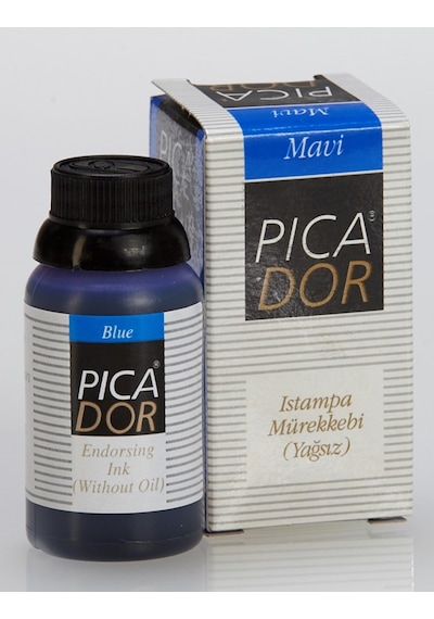 PICADOR ISTAMPA MÜREKKEBİ 30CC MAVİ KE002 12 Adet