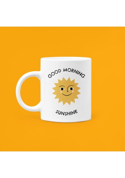 Good Morning Sunshine Baskılı Mood Porselen Kupa 330ml Beyaz