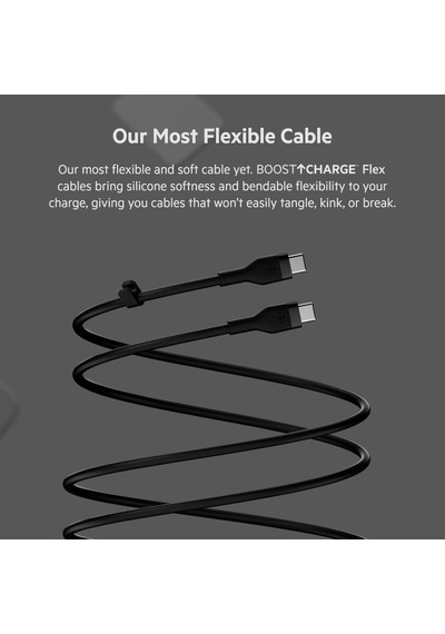 Belkin Boostcharge Flex 1 M Siyah Type-C To Type-C Hızlı Şarj Kablosu (Outlet)