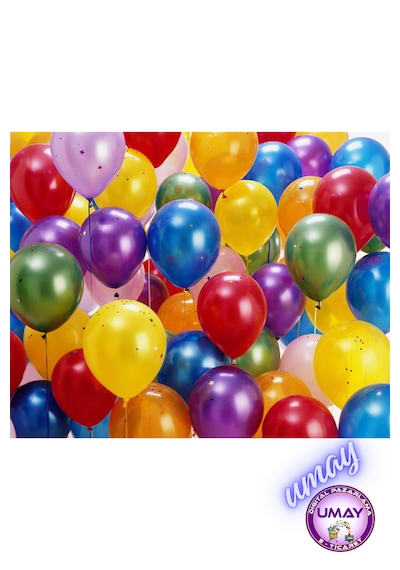 30 Adet Renkli Lateks Balon Karışık Renk 9 İnç 25 Cm Karısık