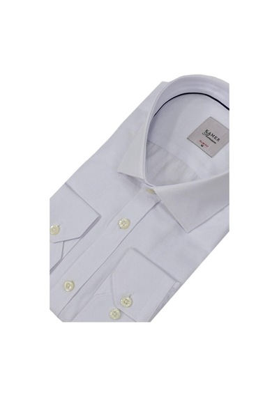 Erkek Puantiyeli Slim Fitt Uzun Kol Gömlek 2382 Bgl-st04377 Beyaz
