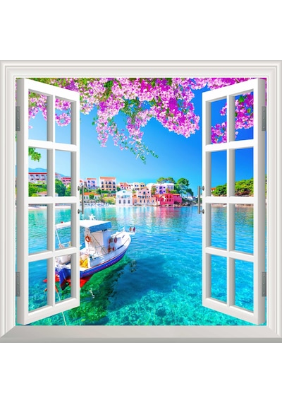 Pencere Poster Duvar Kağıdı Assos Yapışkanlı Sticker