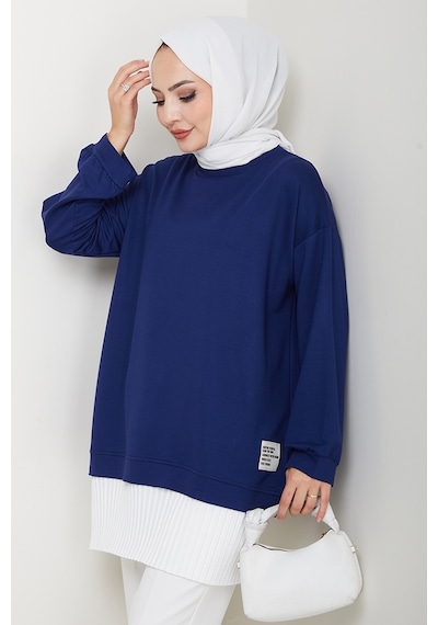 Bestenur Arma Detay Piliseli Oysho Tunik 1627 - Lacivert Lacivert