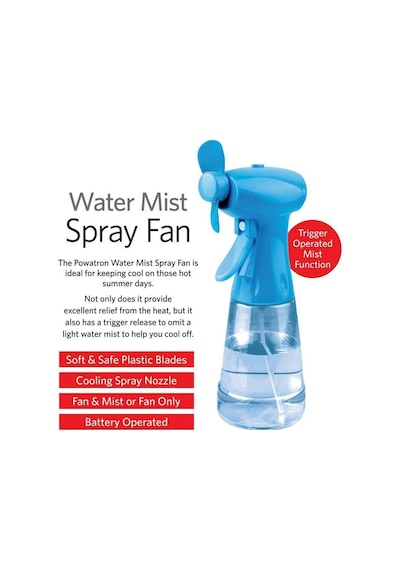 Sulu El Fanı Vantilatör Serinletici Mini Klima Yüz Soğutma Fanı 350 Ml Su Tankı Pilli Water Spray