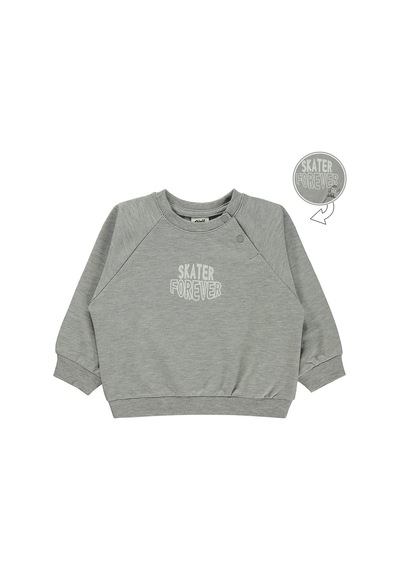 Civil Baby Skater Forever Baskılı 6-18 Ay Sweatshirt - Gri Grimelanj