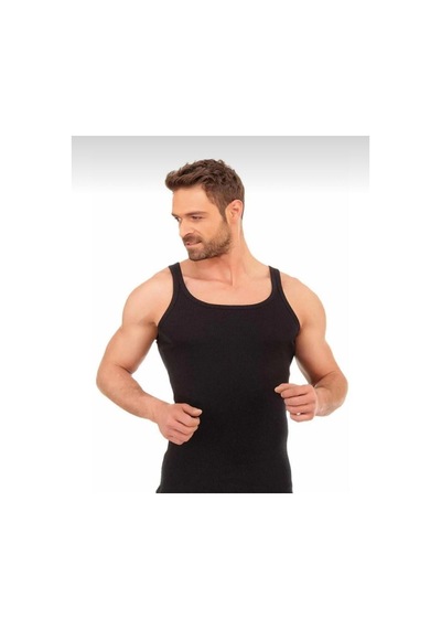 Erkek Kaşkorse Atlet 1044 - 6 Adet Siyah