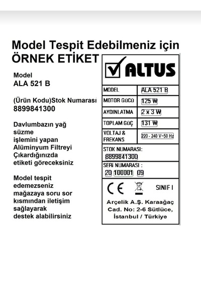 Altus Uyumlu Ala 570 B Davlumbaz Karbon Filtre 2li 1çift Bacasız Ankastre Aspiratör Kömür Filtresi