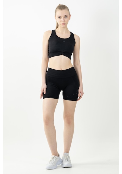 Maraton Active Slimfit Kadın Atlet Yaka Kolsuz Koşu Siyah Bra 813090-Siyah