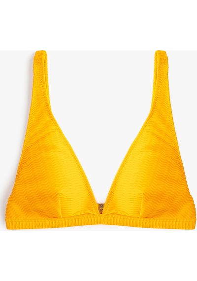 Koton Üçgen Bikini Üstü Dokulu Kalın Askılı Turuncu 3sak10044mm 3SAK10044MM203 Turuncu