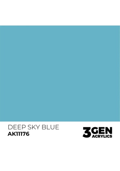 Ak Interactive 11176, 17 Ml. 3gen Deep Sky Blue Maket Boyası Standart