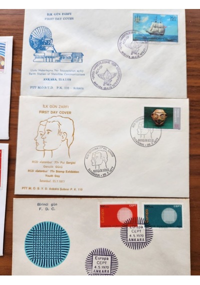 5 Adet Yerli İlk Gün Zarfı Fdc. 1970 Ve 1995 Arasına Ait Farklı Zarflar