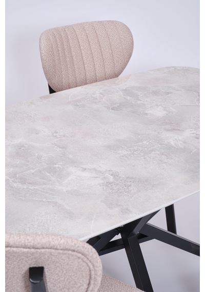 Çapraz Star Demir High Gloss Yemek Masa Sandalye Takımı 90x160 beyaz Çapraz Star Demir High Gloss Yemek Masa Sandalye Takımı 90x160 beyaz