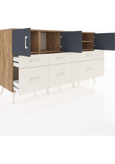 Hyperion Konsol 4 Raflı 6 Çekmeceli 4 Kapaklı 176x44x99 Çam-antra Çam-antrasit/aytaşı Hyperion Konsol 4 Raflı 6 Çekmeceli 4 Kapaklı 176x44x99 Çam-antra Çam-antrasit/aytaşı