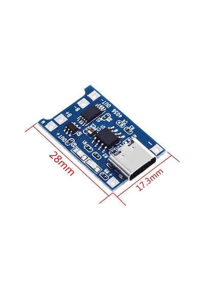 Robizstore TP4056 Korumalı Lityum Pil Şarj Devresi Type C Usb Batarya