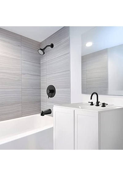 595629 Banyo İçin Geçmeli Pull-up Duvara Monte Küvet Yönlendirici Ağız, Mat Siyah, 3-7 İnç Çok Renkli