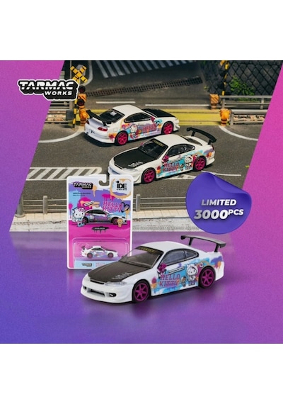 Tarmac Works Vertex Nissan Silvia S15 Hello Kitty İndonesıa Dıecast Expo 2024 Blister Paket