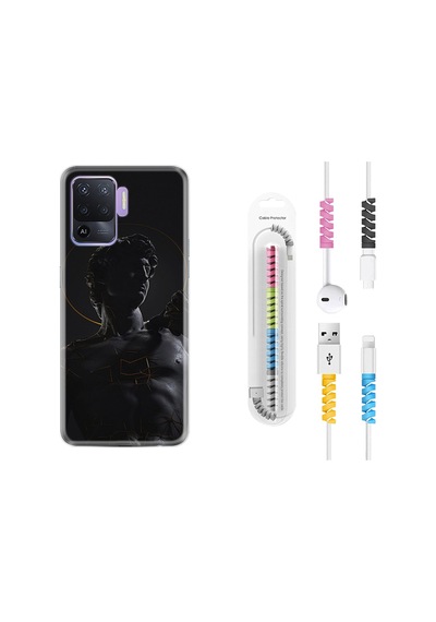 Oppo Reno 5 Lite Kılıf Kablo Koruyuculu Heykel 1641