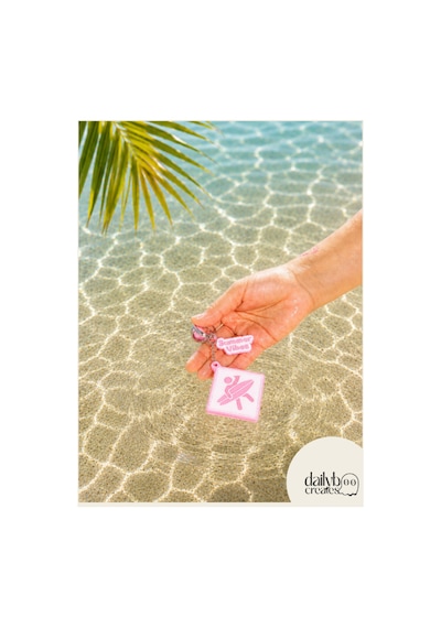 Paddle Board Charm Anahtarlık -summer Vibes Figürlü Çanta Aksesuarı-kutu İçecek Açacaklı Anahtarlık-3d Dekoratif Baskı-pembe Pembe