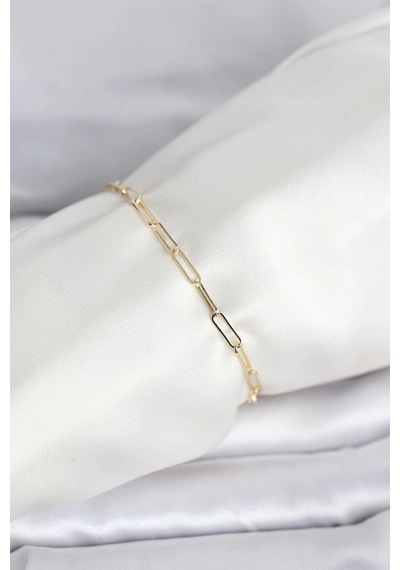Ceylan Adam Cm 14k Gold Renk Ataç Zincir Model Kadın Bileklik Çok Renkli